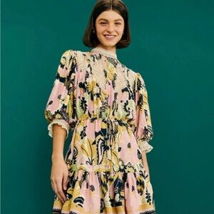 Farm Rio Sand Forest Floral Pink Mini Dress